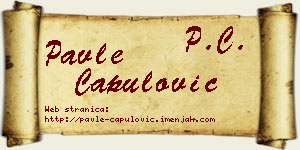 Pavle Capulović vizit kartica
